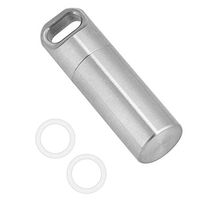 Qii lu Mini Pill Box, Waterproof Pill Bottle Stainless Steel Pill Bottle Medicine Container Holder for Outdoor Camping(L)