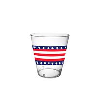 40-Count Printed Hard Plastic 2-Ounce Shot Glasses, Stars and Stripes