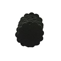 HugeDE 200 Pcs Scalloped Round Kraft Paper Gift Tags Crafts Hang Tags Label Tags Price Tags Black