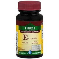Finest Nutrition Vitamin E 200 IU, Softgels, 100 ea