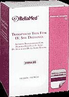 ReliaMed TF238234 Sterile Latex-Free Transparent Thin Film IV Site Adhesive Dressing, 2-3/8" x 2-3/4" Box of 10