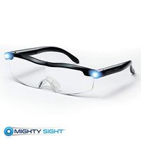 Mighty Sight Magnifying Glasses with LED Light & Travel Case - Great Eyeglasses for Readers, Women, Men, Kids - Use for Close Work or Reading Small Print & Labels - As Seen on TV
