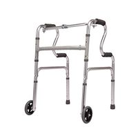 Rolling Walkers Walker Thick Aluminum Alloy Walker Collapsible Elderly Disabled Rehabilitation Folding Walker (Color : Silver, Size : 484384CM)