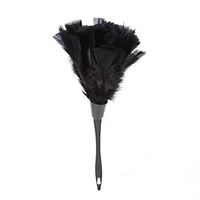 Soft Turkey Feather Duster Brush With Black Handle Home Furniture Car Cleaning Tools (Color : Black)