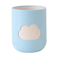 MSlongzc Cups Water Bottles Coffee Cups Vacuum-Insulated Stainless Steel Tumbler Handle for Wide Mouth Lovely Cloud Wheat Straw Toothbrush Toothpaste Holder Couple Home Water Cup Blue