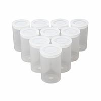 Plastic Film Canister with Lids, Pack of 10 (Clear)