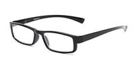 Readers.com Reading Glasses: The Pike Place Computer Reader Reader, Plastic Rectangle Style for Men and Women - Black with Clear, 1.00