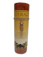 Picture Jasper Crystal Energy Pillar Candle and Pendant Stone for Courage