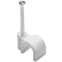 HellermannTyton NC510 Nail Clip.2" Cable Diameter, PP;ST, White, 100/pkg