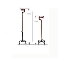 WW Elderly Walking Stick Aluminum Alloy Walker Non-Slip Medical Care Four-Foot Telescopic Crutches