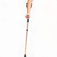 Lightweight Forearm Crutches Foldable Heavy Duty Ergonomic Gold Arm Crutches Forearm with Hand Grips for Adults
