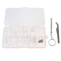 Eyeglass Repair Kit, Micro Eyeglass Sunglass Spectacles Watch Tiny Screws with Screwdriver, Tweezers Portable Case
