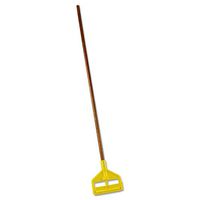 Invader Wood Side-Gate Wet-Mop Handle, 54"", Natural/Yellow, New