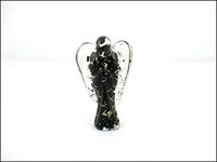 Lovely Jet Black Tourmaline Orgone Angel 2" Crystal Gemstones Copper Metal Mix Rare Healing Positive Energy Free Booklet Crystal Therapy