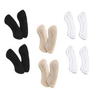 Exceart 6 Pairs Heel Cushion Inserts Heel Grips Heel Pads Reusable Self-Adhesive Shoe Inserts Liners for Men Women (Transparent Color + Lint Black + Lint Apricot, 2 Pairs/Each)
