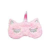 dressfan Plush Multicolored Unicorn Cartoon Eye Mask for Kids Unisex Adult Women Girls Men Eyeshade Travel Novelty