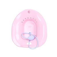 Sitz Bath with Flusher Over-Perineal Soaking Bath-Hip Bath Tub Kit-Nursing Basin for Hemorrhoidal Relief, Elderly, Patients,Pink
