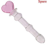 Glass Wand Massage Fairy Pink 5 Lovely Shapes Design Medical Grade Massager as A Beginner Gift Toy for Lover Fun (Medium Heart Spare)