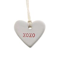 MY SWANKY HOME Heart Shaped Ceramic Gift Tag Label Set 6 | Romantic XO Kisses Love Valentine