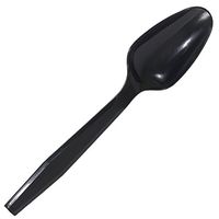 Daxwell Plastic Teaspoons, Medium Heavy Weight Polypropylene (PP), Wrapped, Black, 5.75", A10003701 (Case of 1,000)