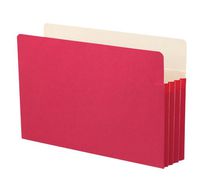 Smead File Pocket, Straight-Cut Tab, 3-1/2" Expansion, Legal Size, Red, 25 per Box (74231)