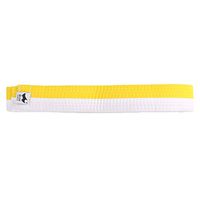 Milue Professional Taekwondo Belt Karate Judo Double Wrap Martial Arts Stripe Sports (White&Yellow)