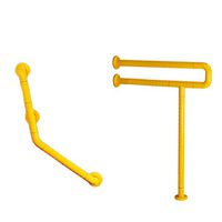 AQFS 2 Sets U-Shaped Handle Bathroom Toilet Handrail Guardrail Elderly Handle Single Leg Handle (Yellow)