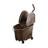 Mop Bucket and Wringer, 8.75 gal., Brown