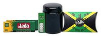 Rolls 7mm Smart Filters - 50 Pack, Leaf Lock Gear Air-Tight UV Glass Stash Jar, Aleda King Size Transparent Rolling Papers (2 Pack), Leaf Lock Gear Rolling Paper Size Grinder Card - 5 Items - Bundle