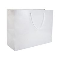 13 x 5 x 10" White Gloss - 100 Pack |Heavy Duty Standard Original Style Paper Tote Bag Set | Perfect for Gifts, Party, Baby Shower, Kid’s Birthdays, Weddings, Lunch & More