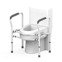 Wenhui Stand Toilet Safety Rail, Medical Bathroom Safety Frame for Elderly, Handicap and Disabled, Adjustable Bathroom Toilet Handrails Grab Bar, Fit Any Toilet (Color : Red)