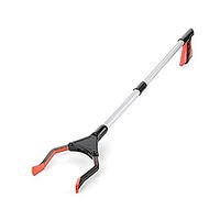 Dikley Grabber Reacher Mobility Aid 32" Foldable Heavy Duty Pick Up Tool Aluminum Extender Gripper Garbage Picker (Red)
