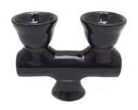 Two Head Ceramic Hookah Bowl, Blue