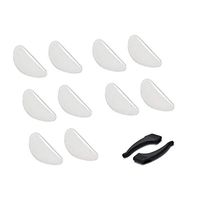 5 Pairs Transparent Silicone Eyeglasses Nose Pads - D Shape 1 mm Thin Sunglasses Nose Pads with 1 Pair Eyeglass Ear Hook