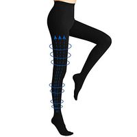 Compression Pantyhose 20 30 mmHg Pressure Stocking for Women Help to Relieve Varicose Veins Legs Edema Swelling Closed Toe Opaque (Black, L)