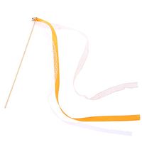 SUPVOX 20Pcs 20 Pack Ribbon Wands Wedding Streamers with Bells, Silk Fairy Stick Wand Party Favors for Party Activities Baby Shower Holiday Celebration (Orange)