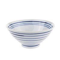 Bowl Bowl, Ceramic Bowl Bucket Bowl Meal Bowl Tableware Household Ceramics Small Soup Bowl Blue Edge Restaurant Bowl Japanese-Style 12.3 5.5cm Household tableware, retro bowl (Color : 12.35.5cm)