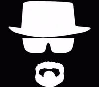 Heisenberg Vinyl Car Window Decal Breaking Bad Walt White Cook Sticker White, Die cut vinyl decal for windows, cars, trucks, tool boxes, laptops, MacBook - virtually any hard, smooth surface