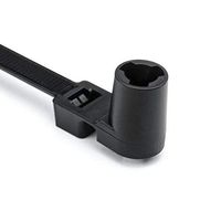 HellermannTyton T120RSM0HIRK2 Stud Mount Tie for 1/4", 120lb Tensile, 16.0" Long, PA66HIRHSUV, Black, 50/pkg