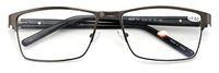 Men Premium Rectangle Metal with Plastic Temple Extra Large Reader - 152mm Wide Frame Reading Glasses (Gunmetal, 1.25)