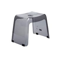 LifeX Household Solid Color Shower Stool Thickening Plastic Adult Children's Bath Stool Bathroom Anti-Skid Sitting Seat Square Chair Shape Bathing Seating (Color : Gray)