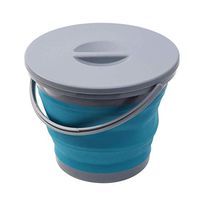 Ahyuan Collapsible Water Bucket with Locking Lid Multifunction Foldable Round Tub Water Pot Portable Water Pail Space Saving Water Container for RV, Camping, Marine, Outdoor Activities and Home (Blue)