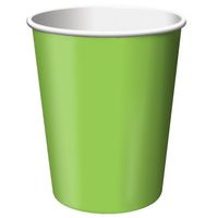 Club Pack of 240 Fresh Lime Green Disposable Paper Hot and Cold Drinking Party Cups 9oz.