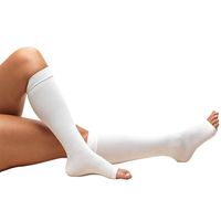 Truform Surgical Stockings, 18 mmHg Compression for Men and Women, Knee High Length, Open Toe, White, X-Large