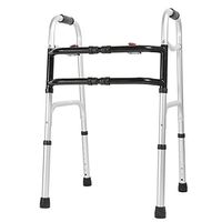 Double Crossbar Adjustable Wide Walker, Aluminum Alloy Elderly Disabled Walking Frame Fitness Equipment