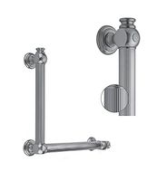 Jaclo G61-12H-16W-RH-SB Straight Reeded with End Caps Grab Bar, Satin Chrome