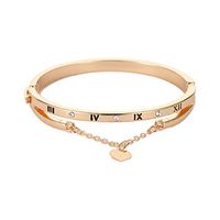 Love Roman Bracelet Digital Tassel Heart Bracelet Bangle Chain Wristband Jewelry Gold