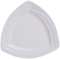 Yanco MM-12-TR Miami 12" Triangle Plate, Porcelain, Bone White, Pack of 12
