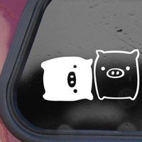 Monokuro Boo Friends - Vinyl 5.5" wide (color: WHITE) decal laptop tablet skateboard car windows stickers
