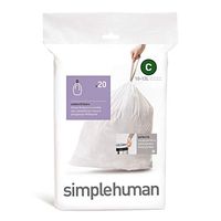 Simplehuman Code C Custom Fit Liners, 3 Refill Packs (60 liners), 10-12 Liter /pack of 3